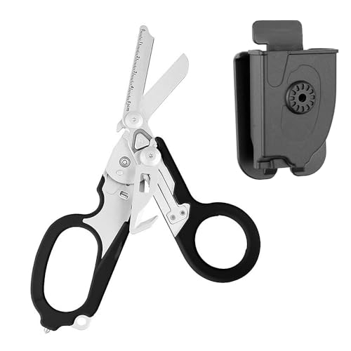 AVCXEC Raptor Schere, Rettungsschere, Schere Raptor mit Holster, Gurtschneider, Glasbrecher, 6 in 1 Multifunktionsschere von AVCXEC
