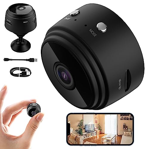 Mini Kamera, 4K HD Mini Überwachungskamera Live Übertragung Handy APP WiFi Kleine Sicherheitskamera Für Innen Mini WiFi Camera Nachtsichtkamera mit Bewegungsmelder und Nachtsicht für Babys, Haustier von AVCXEC