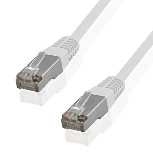 BestPlug 10 Meter DSL Internet Netzwerk Kabel, RJ45-Stecker auf RJ45-Stecker, CAT.5e, FTP, Weiss von BestPlug
