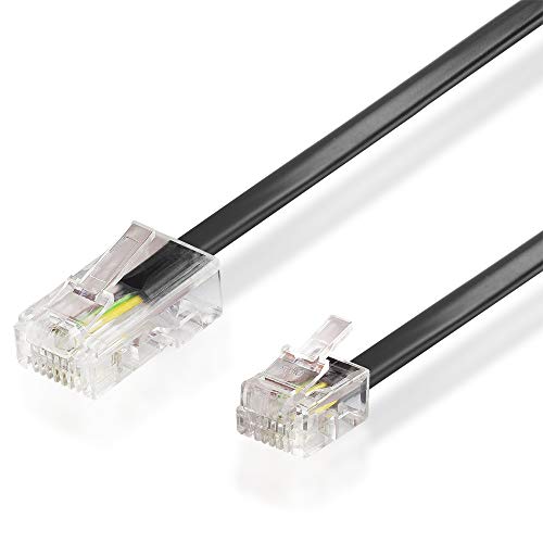 BestPlug 3 Meter DSL Internet Kabel, RJ11-Stecker auf RJ45-Stecker, Schwarz von BestPlug