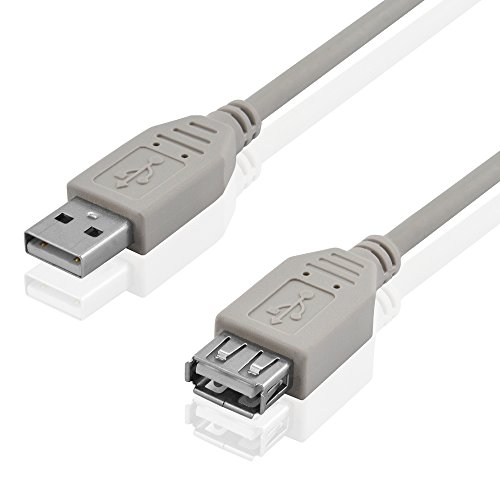BestPlug 3 Meter 2.0 USB Kabel, USB A-Stecker männlich auf USB A-Buchse Kupplung weiblich, High Speed, Grau von BestPlug