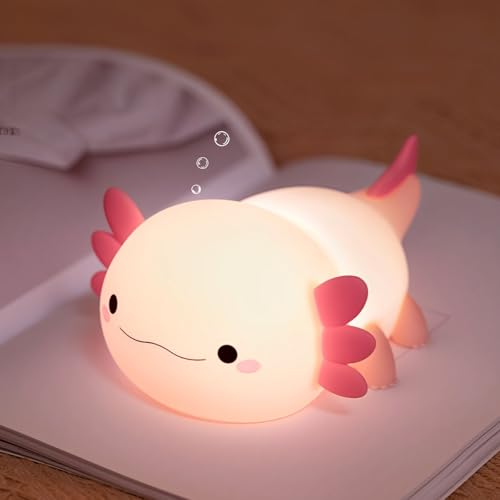 AVEKI Axolotl Nachtlicht, Süß AxolotlLampe Personalisierte Geschenke für Jungen und Mädchen, Silikon Touch Lampe Stilllicht Dimmbar Nachtlampe Kinderzimmer, Akku LED Baby Nachtlicht Stillen (Axolotl) AVEKI Axolotl Nachtlicht, Süß AxolotlLampe Personalisierte Geschenke für Jungen und Mädchen, Silikon Touch Lampe Stilllicht Dimmbar Nachtlampe Kinderzimmer, Akku LED Baby Nachtlicht Stillen (Axolotl) von AVEKI