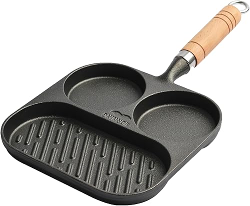 AVEKI Spiegeleipfanne, Frühstückspfanne dreigeteilt mit Antihaft-Beschichtung, Aluminium-Antihaft Bratpfanne für Induktionsherd und Gasherd, Küchenkochgeräte für Innen- und Außengrillen (schwarz) AVEKI Spiegeleipfanne, Frühstückspfanne dreigeteilt mit Antihaft-Beschichtung, Aluminium-Antihaft Bratpfanne für Induktionsherd und Gasherd, Küchenkochgeräte für Innen- und Außengrillen (schwarz) von AVEKI
