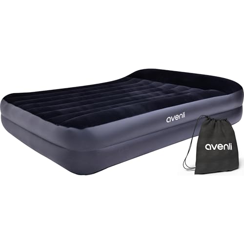 AVENLI selbstaufblasende Luftmatratze 203 x 152 x 46 cm – Komfortables Luftbett für 2 Personen mit integrierter Pumpe – Aufblasbares Gästebett für Zuhause, Reisen und Camping – Stabil & Platzsparend von AVENLI