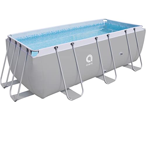 Avenli Pool 400 x 207 x 122 cm Frame Plus Stahlrahmen Aufstellpool ohne Pumpe grau rechteckiger Framepool Swimming Pool Schwimmbecken Ersatzpool von AVENLI