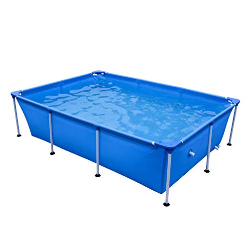 Avenli Pool 258 x 179 x 66 cm Frame Stahlrahmen Aufstellpool ohne Pumpe blau Framepool rechteckig Swimming Schwimmbecken Ersatzpool von AVENLI