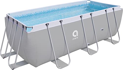 Avenli Pool 400 x 200 x 99 cm Frame Plus Stahlrahmen Aufstellpool ohne Pumpe grau Framepool grau rechteckig Swimming Schwimmbecken Ersatzpool von AVENLI