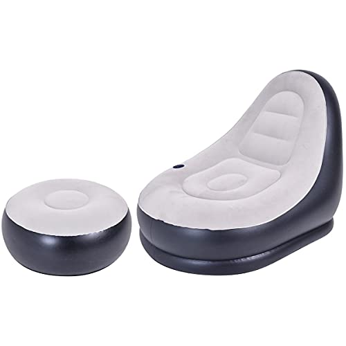AVENLI aufblasbarer Lounge Sessel Luftmöbel mit Hocker ideal für Gaming 125x100x85 cm von AVENLI
