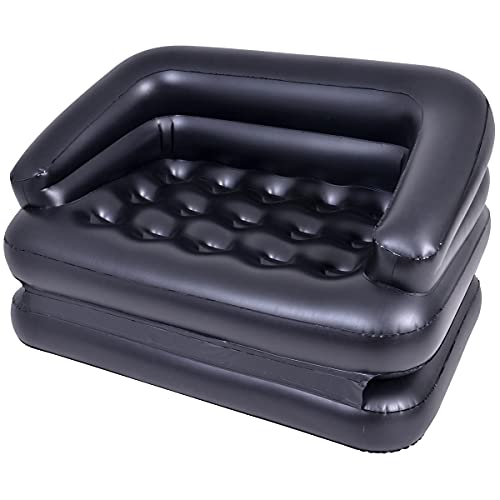 AVENLI aufblasbares Multifunktionssofa Sofa 198 x 138 x 62 cm wandelbar zum Doppel Luftbett Gästebett Luftsofa wandelbar, schwarz von AVENLI