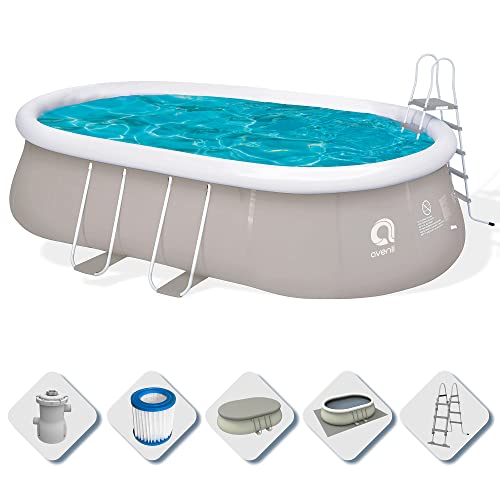 Jilong Pool selbsttragender Pool, Oval mit Gestell, grau 540x304x106 cm grau von AVENLI