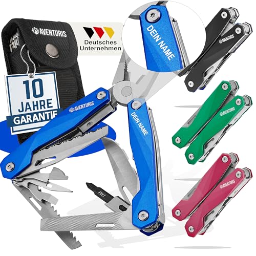 AVENTURIS® Multitool PERSONALISIERT. Tolles Multifunktionswerkzeug als Fahrrad zubehör oder Outdoor Ausrüstung, ein Multitool Werkzeug als Herren Geschenke von AVENTURIS CAUSE TRAVEL IS LIVE