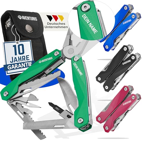 AVENTURIS® Multitool PEROSNALISIERT. Tolles Multifunktionswerkzeug als Fahrrad zubehör oder Outdoor Ausrüstung, ein Multitool Werkzeug als Herren Geschenke von AVENTURIS CAUSE TRAVEL IS LIVE