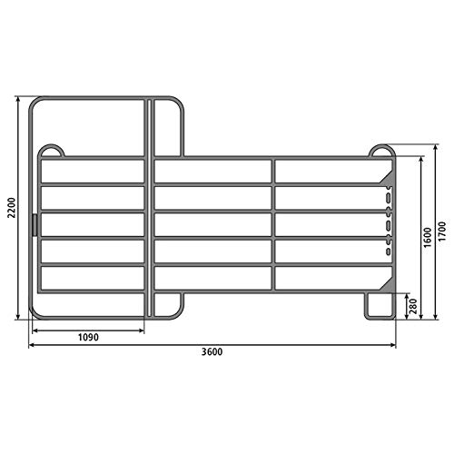 Kerbl Panel - Zaunelement 3,6 m mit Tor (incl. Kettenverschl) von Kerbl