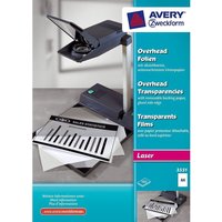 100x Overhead Folien A4 für Kopierer/Laser-Drucker von AVERY ZWECKFORM