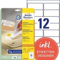 Avery Zweckform - Universaletikett 99,1 x 42,3 mm (b x h) wieder ablösbar Papier weiß 360 Etik./Pack. von AVERY ZWECKFORM