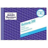 Quittung din A6 quer nicht selbstdurchschreibend 1 Durchschlag 50 Bl. von AVERY ZWECKFORM