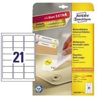 Avery Zweckform - Universaletikett 63,5 x 38,1 mm (b x h) Papier weiß 630 Etik./Pack. von AVERY ZWECKFORM