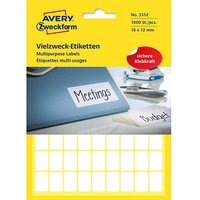 1.800 AVERY Zweckform Etiketten 3312 weiß 18,0 x 12,0 mm von AVERY Zweckform