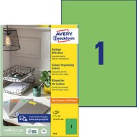 100 AVERY Zweckform Etiketten 3472 grün 210,0 x 297,0 mm 100 AVERY Zweckform Etiketten 3472 grün 210,0 x 297,0 mm von AVERY Zweckform