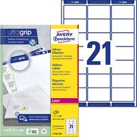 2.100 AVERY Zweckform Adressetiketten L7160-100 weiß 63,5 x 38,1 mm von AVERY Zweckform