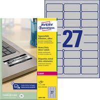 2.700 AVERY Zweckform Typenschildetiketten L6011-100 silber 63,5 x 29,6 mm 2.700 AVERY Zweckform Typenschildetiketten L6011-100 silber 63,5 x 29,6 mm von AVERY Zweckform