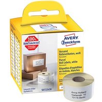 AVERY Zweckform Endlosetikettenrolle für Etikettendrucker AS0722430 weiß, 101,0 x 54,0 mm, 1 x 220 Etiketten von AVERY Zweckform