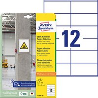 240 AVERY Zweckform Power-Etiketten L7875-20 weiß 105,0 x 48,0 mm von AVERY Zweckform