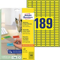 3.780 AVERY Zweckform Etiketten L6037-20 gelb 25,4 x 10,0 mm 3.780 AVERY Zweckform Etiketten L6037-20 gelb 25,4 x 10,0 mm von AVERY Zweckform