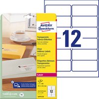 300 AVERY Zweckform Folien-Adressetiketten L4772-25 transparent 99,1 x 42,3 mm von AVERY Zweckform