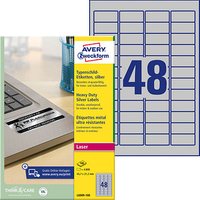 4.800 AVERY Zweckform Typenschildetiketten L6009-100 silber 45,7 x 21,2 mm 4.800 AVERY Zweckform Typenschildetiketten L6009-100 silber 45,7 x 21,2 mm von AVERY Zweckform