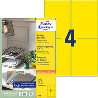 400 AVERY Zweckform Etiketten 3459 gelb 105,0 x 148,0 mm von AVERY Zweckform