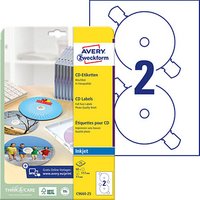 50 AVERY Zweckform CD-Etiketten C9660-25 weiß von AVERY Zweckform