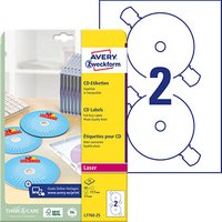 50 AVERY Zweckform CD-Etiketten L7760-25 weiß von AVERY Zweckform