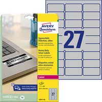 540 AVERY Zweckform Typenschildetiketten L6011-20 silber 63,5 x 29,6 mm von AVERY Zweckform