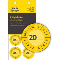 80 AVERY Zweckform Prüfplaketten 7902 gelb 30,0 x 30,0 mm von AVERY Zweckform