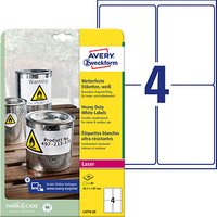 80 AVERY Zweckform wetterfeste Folienetiketten L4774-20 weiß 99,1 x 139,0 mm von AVERY Zweckform