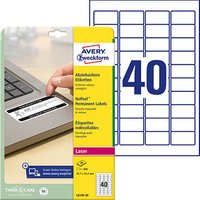 800 AVERY Zweckform abziehsichere Folienetiketten L6145-20 weiß 45,7 x 25,4 mm von AVERY Zweckform