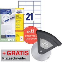 AKTION: 2.100 AVERY Zweckform Etiketten weiß 70,0 x 41,0 mm + GRATIS Pizzaschneider Luigi von AVERY Zweckform