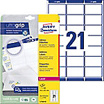 AVERY Zweckform Ultragrip Universaletiketten L7160-40 Selbsthaftend DIN A4 Weiß 63,5 x 38,1 mm 40 Blatt à 21 Etiketten AVERY Zweckform Ultragrip Universaletiketten L7160-40 Selbsthaftend DIN A4 Weiß 63,5 x 38,1 mm 40 Blatt à 21 Etiketten von AVERY Zweckform