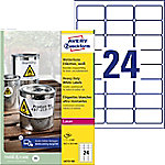 AVERY Zweckform L4773-100 Wetterfeste Etiketten DIN A4 Weiß 63,5 x 33,9 mm 100 Blatt à 24 Etiketten von AVERY Zweckform