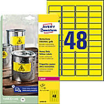 AVERY Zweckform L6103-20 Wetterfeste Etiketten DIN A4 Gelb 45,7 x 21,2 mm 20 Blatt à 48 Etiketten von AVERY Zweckform