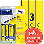 AVERY Zweckform UltraGrip Ordneretiketten L4755-20 Selbsthaftend DIN A4 Gelb 6,1 x 29,7 cm 20 Blatt à 3 Etiketten von AVERY Zweckform