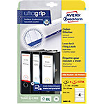 AVERY Zweckform ultragrip Ordneretiketten L6061-25 Selbsthaftend DIN A4 Weiß 5,9 x 19,2 cm 30 Blatt à 4 Etiketten von AVERY Zweckform