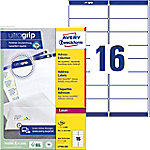 AVERY Zweckform Ultragrip Adressetiketten L7162-250 Selbsthaftend DIN A4 Weiß 99,1 x 33,9 mm 250 Blatt à 16 Etiketten von AVERY Zweckform