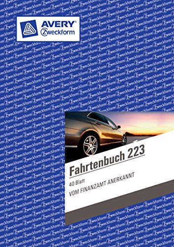 Avery Zweckform 223 Fahrtenbuch, DIN A5, steuerlicher km-Nachweis, 40 Blatt, weiß (10er Vorteilspack) von AVERY Zweckform