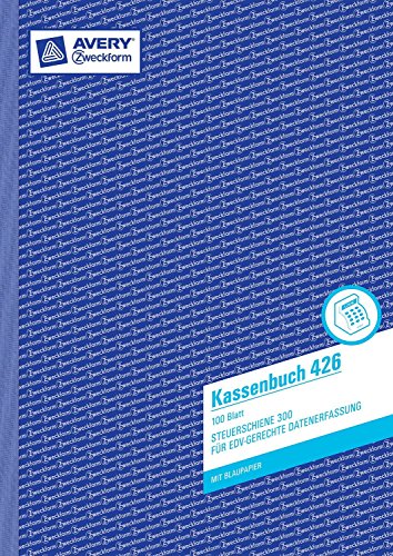 Avery Zweckform 426 Kassenbuch, DIN A4, nach Steuerschiene 300, 100 Blatt, weiß (2er Pack) von AVERY Zweckform