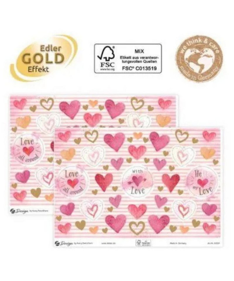 AVERY Sticker Deko Sticker Herzen bunt 112 Etiketten, (Packung 112-tlg), Ideal zur Verzierung, Beschriftung und Tischdekoration von AVERY