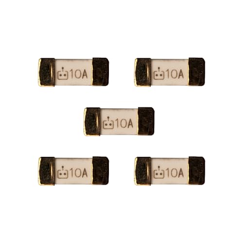 AVHzY 5 Stück 1808 SMD SMT 10A schnell wirkende Aufputz-Sicherungen, 6,15 mm x 2,55 mm x 2,55 mm, Rot, Kunststoff, Oberflächenmontage, FUSE von AVHzY
