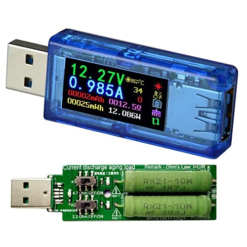 USB 3.0 Power Meter Tester AT34 USB Last Digitalmultimeter Stromtester Spannungsprüfer DC 30.00V 4.000A Testgeschwindigkeit der Ladekabel QC 2.0/3.0 AP 2.4A (AT34+Last) von AVHzY
