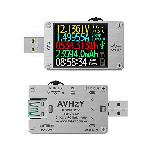USB 3.1 Power Meter Tester Digital Multimeter Stromtester Spannungsdetektor Lua Interpreter integriert Offline-Kurvenaufzeichnung DC 26 V 6 A,PD 2.0/3.0 QC 2.0/3.0/4.0 pps Trigger AVHzY CT-3 USB 3.1 Power Meter Tester Digital Multimeter Stromtester Spannungsdetektor Lua Interpreter integriert Offline-Kurvenaufzeichnung DC 26 V 6 A,PD 2.0/3.0 QC 2.0/3.0/4.0 pps Trigger AVHzY CT-3 von AVHzY